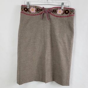Moschino cheap and chic beige skirt floral wool